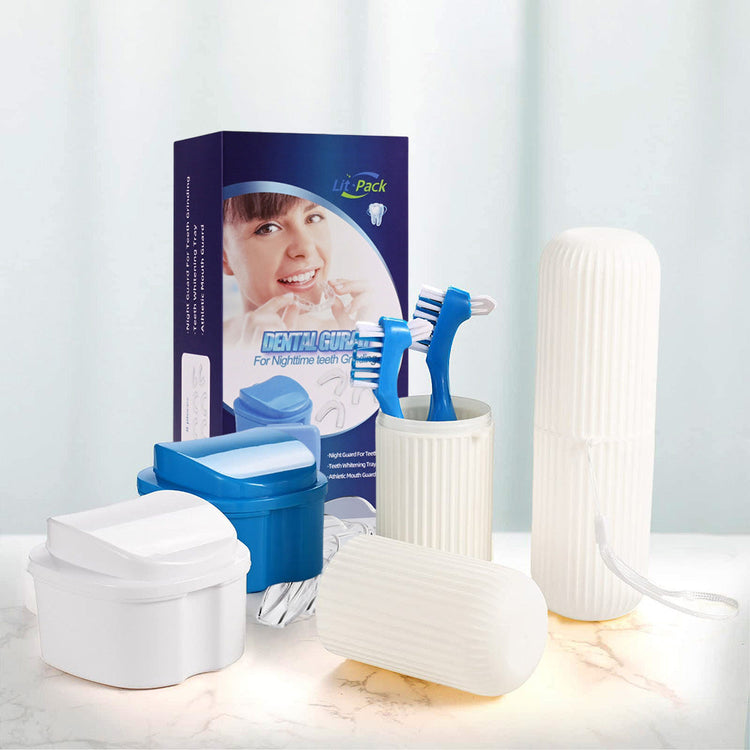 Denture Toothbrush and Cases, mouth guard