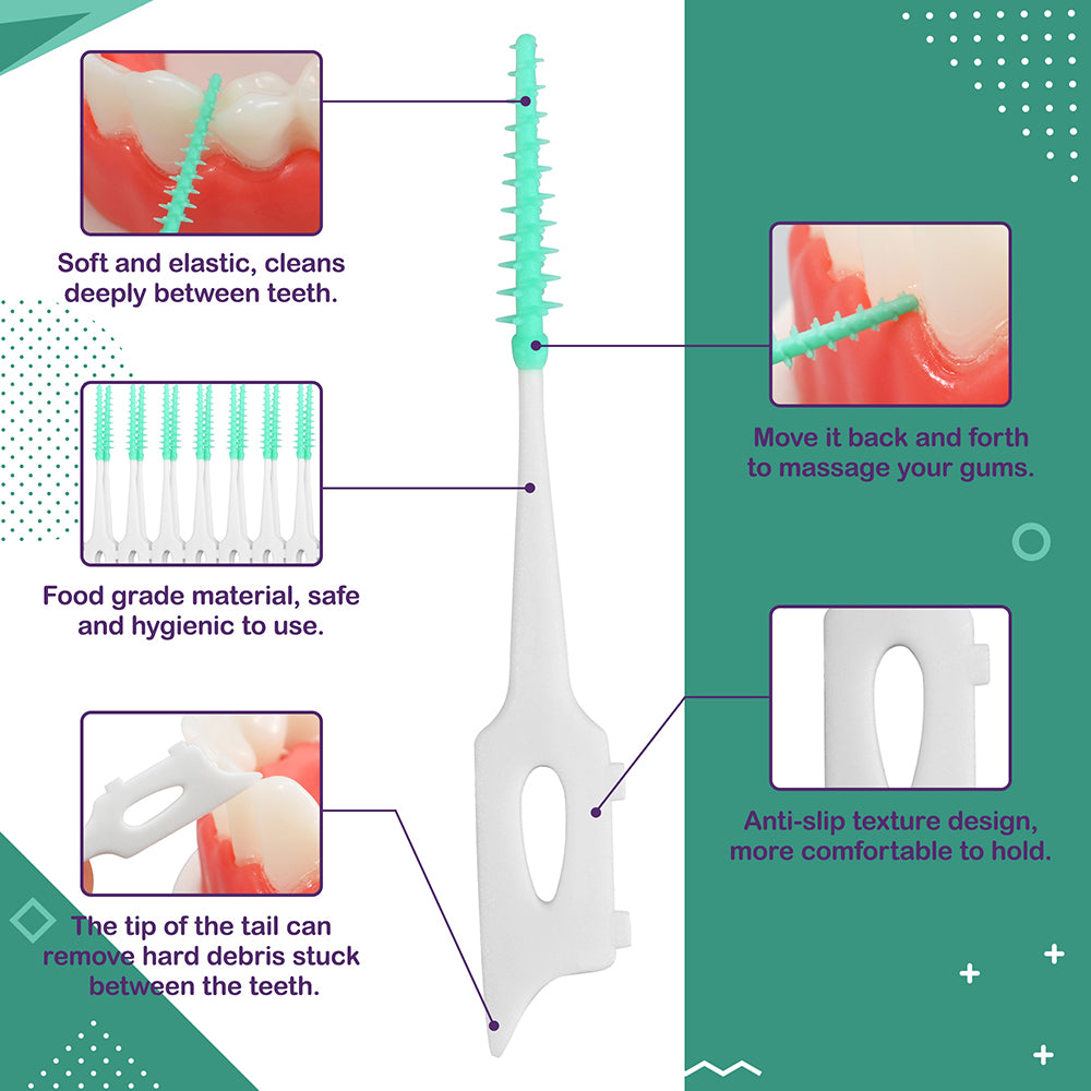 Soft silicone adaptive interdental toothpick