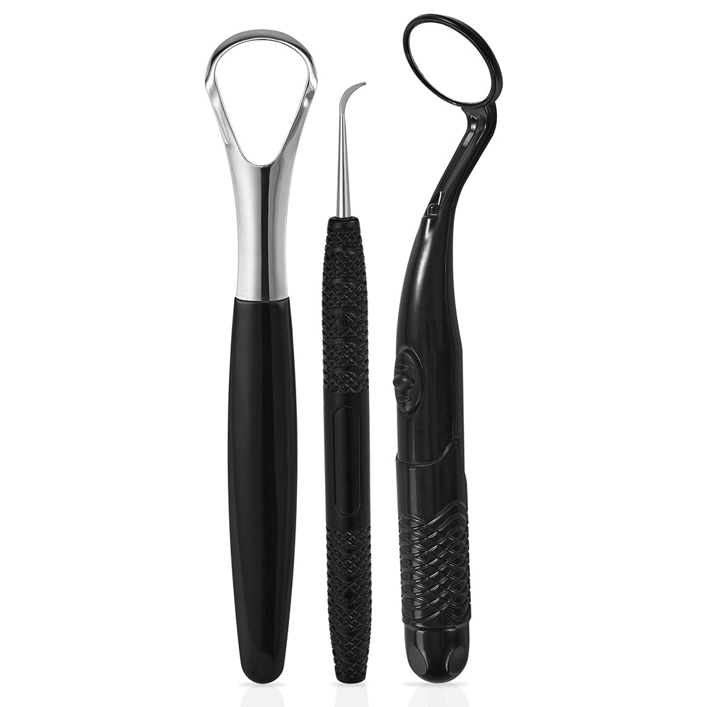 Dental Cleaning Kit, Dental Mirror with Light, with Explorer Pick, and Tongue Scraper Quality