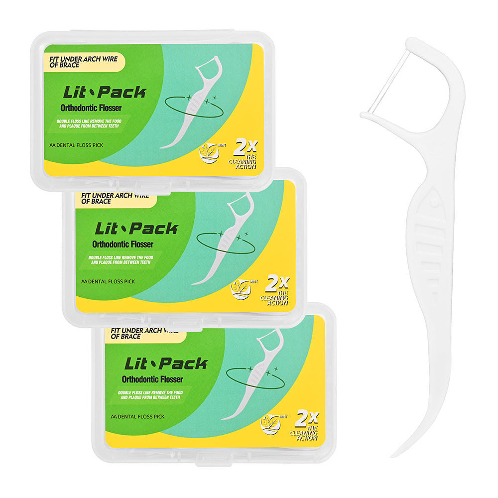 Orthodontic Double Line Floss Pick for Braces