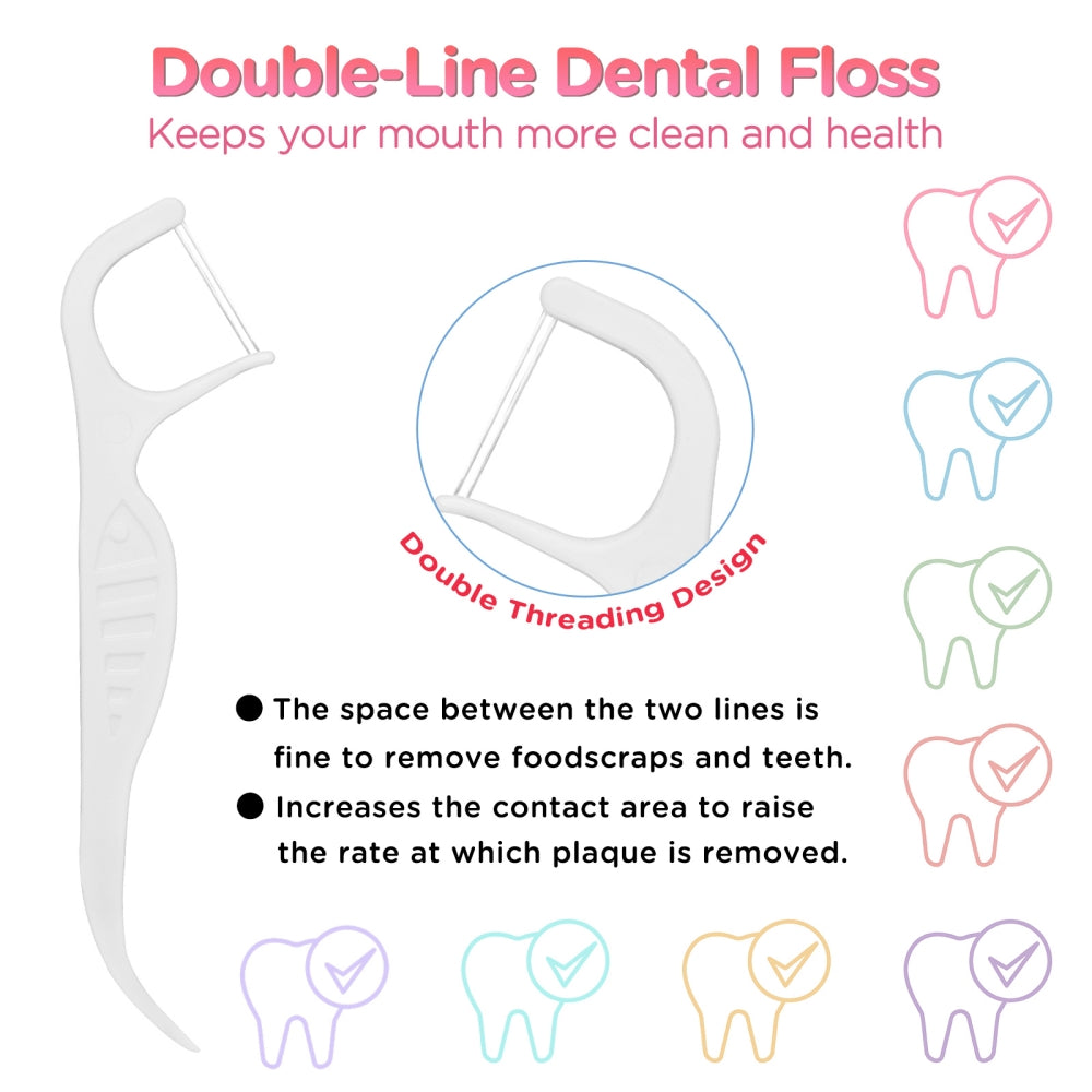 Orthodontic Double Line Floss Pick for Braces