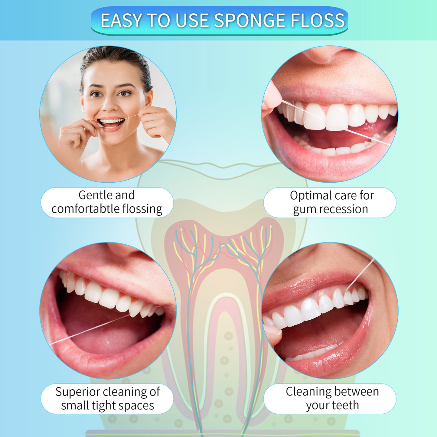 Easy-To-Use Sponge Floss for Bridge Crown Implants