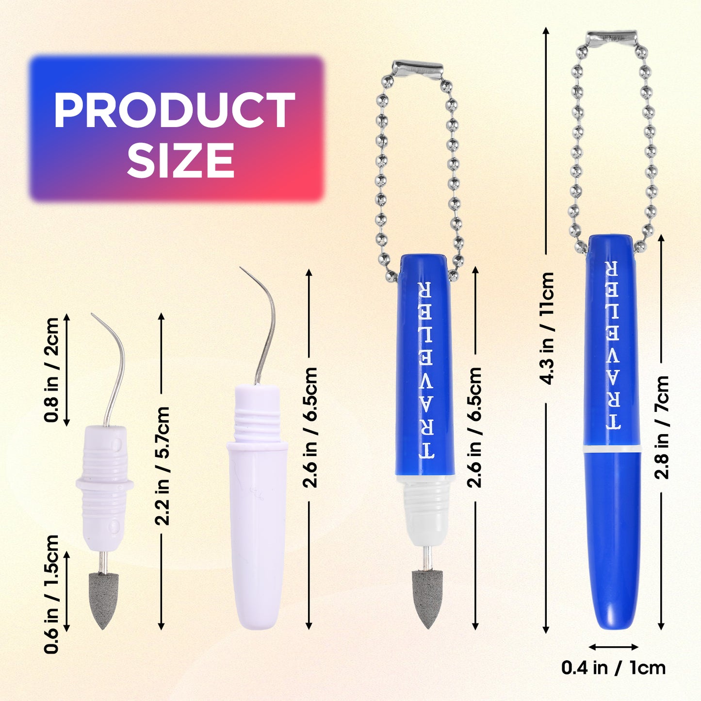 Portable Double Travel Stain Plaque Remover & Dental Pick Kit 2 sets