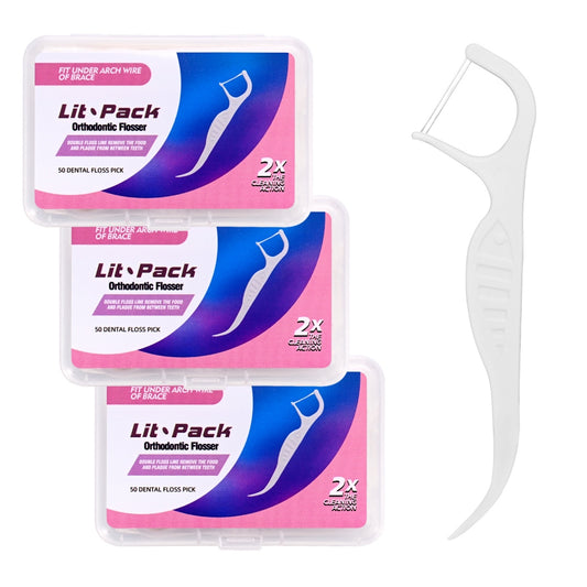 Orthodontic Double Line Floss Pick for Braces
