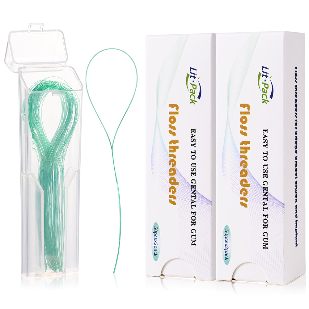 Dental Floss Threader for Crown Brace Bridge Implant Green