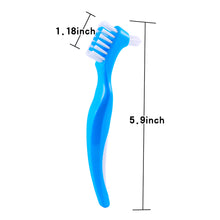 Load image into Gallery viewer, 2 Pack Denture Clean Toothbrush  w/Multi Layered  Bristles Dual Bristle
