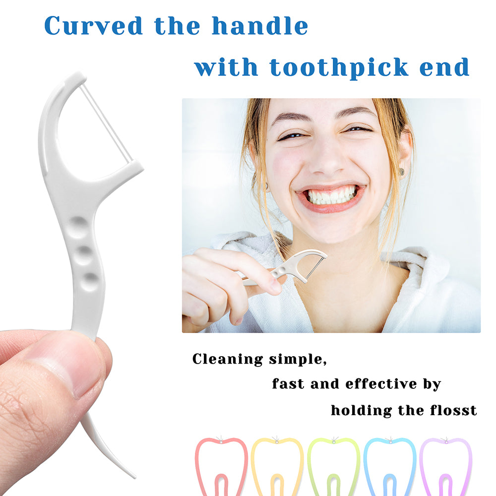 •	Twin-Line Dental Floss Picks Fresh Mint Favor 4 Portable Cases/200 pcs