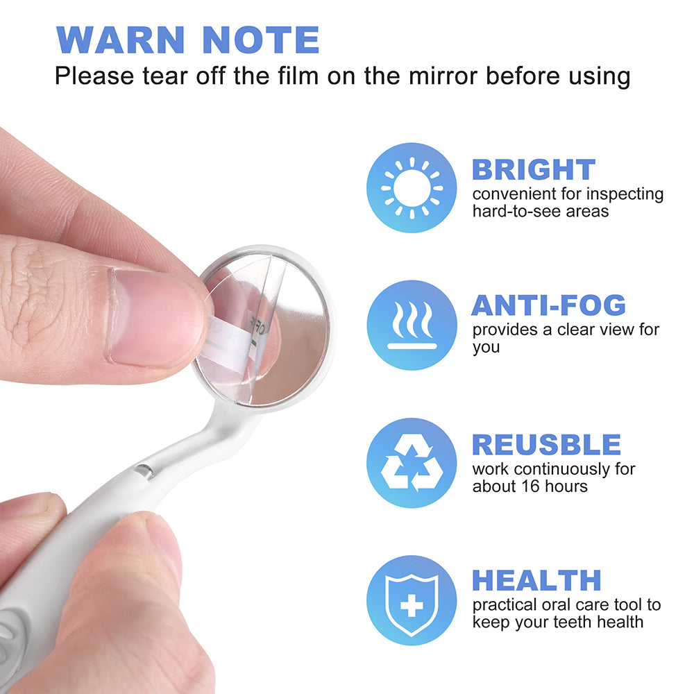 Lit-Pack Inspection LED Mirror Anti-Fog Mouth Mirror